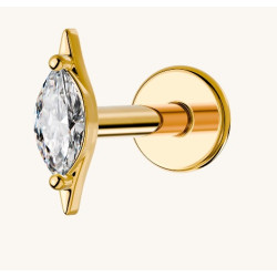 1.2 Titanium Push Pin Labret met steen