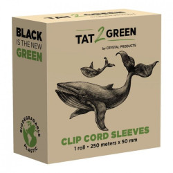 Tat2Green Clip Cord Hoezen Op Rol Zwart 250 meter x 50 mm