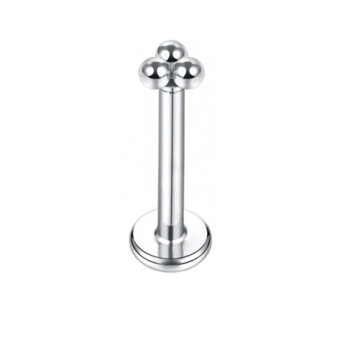 Titanium Push Pin Labret with three ball labret